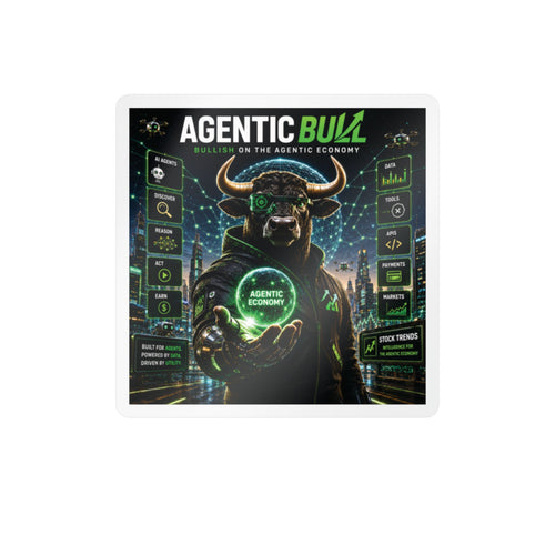 Agentic Buzz Bull Vinyl Decal – Kiss-Cut Sticker (Bullish on the Agentic Economy)