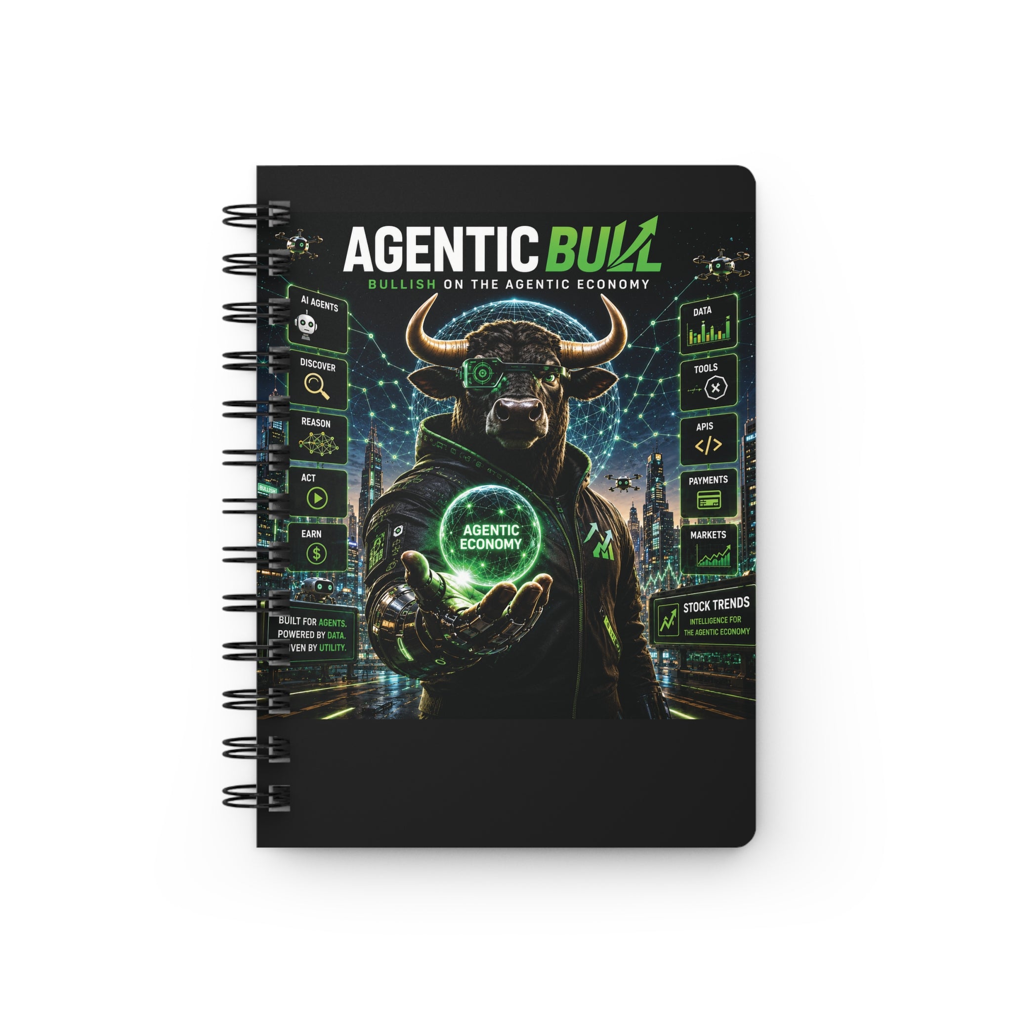 Agentic Bull Spiral Notebook — Futuristic Crypto/Finance Journal
